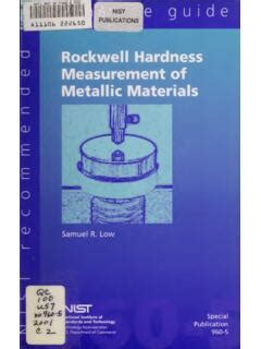 NIST recommended practice guide : Rockwell hardness